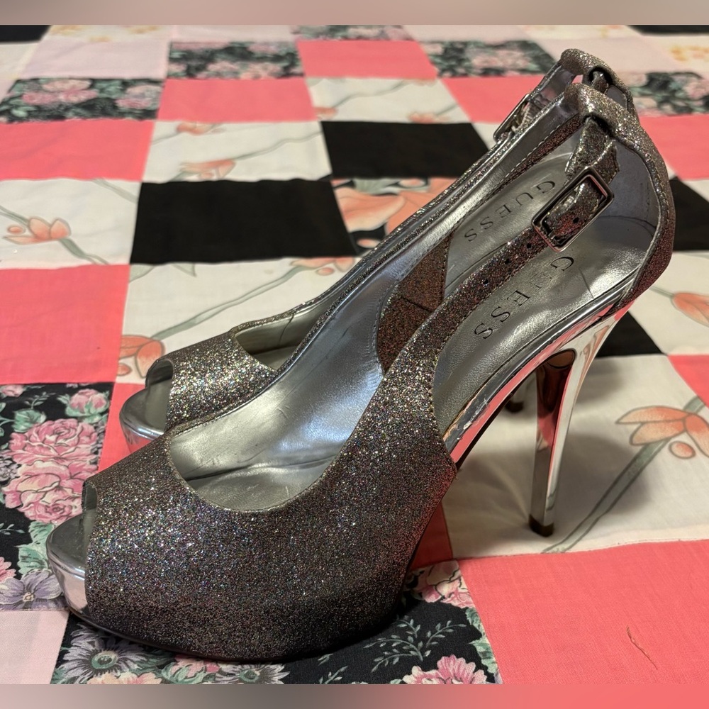 GUESS Stiletto Glitter Heels